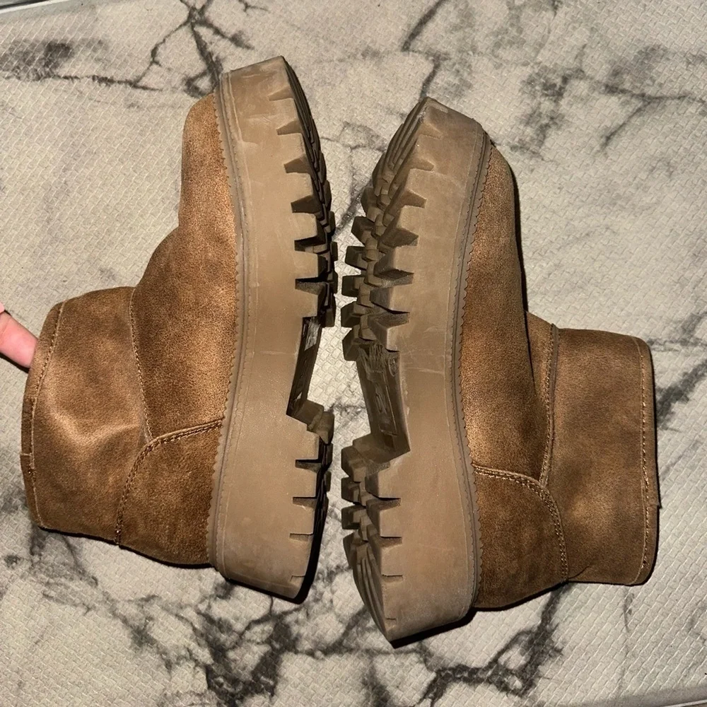 Dv dolce vita brown short ankle faux fur lined winter boots 6.5